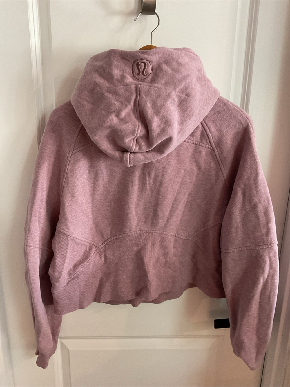Lululemon - 1/2 Zip Cropped Hooded Sweatshirt - Pinkish Purple - Ladies Sz Med - Picture 4 of 11